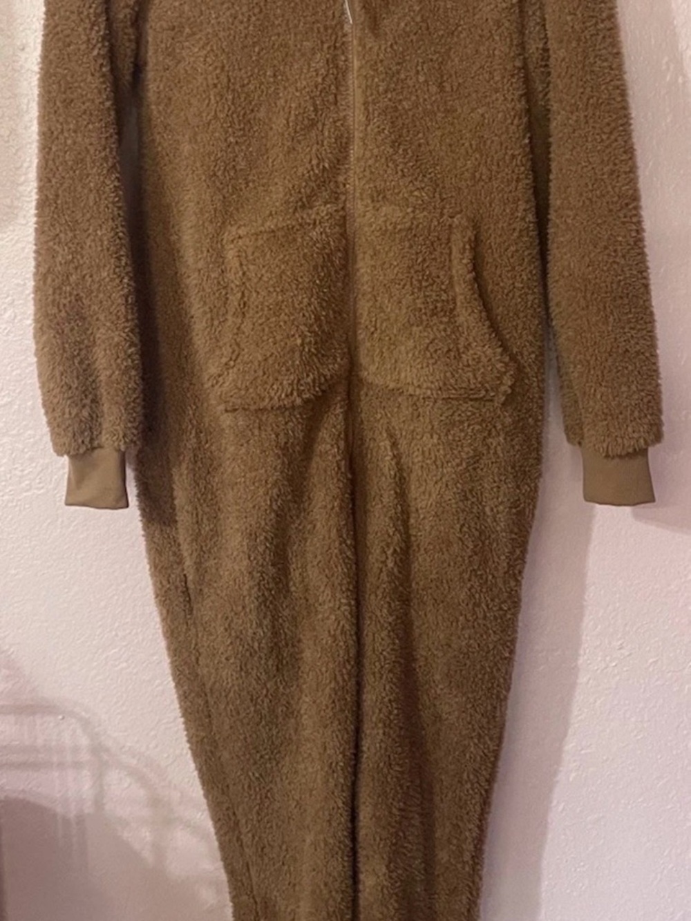 XS PINK Victoria's Secret Plush Zip-Up sherpa onesie Camel